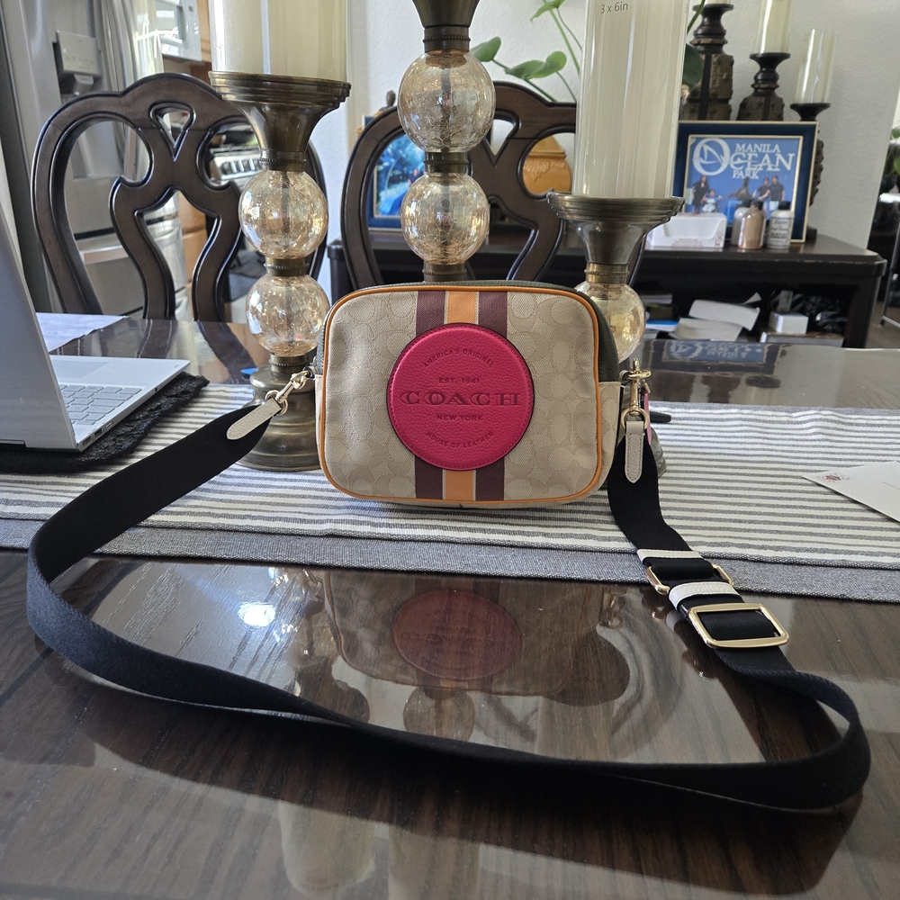 Coach Tan and Pink Crossbody Bag